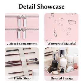 idoltimes 2-tier makeup organizer showing separate top and bottom storage