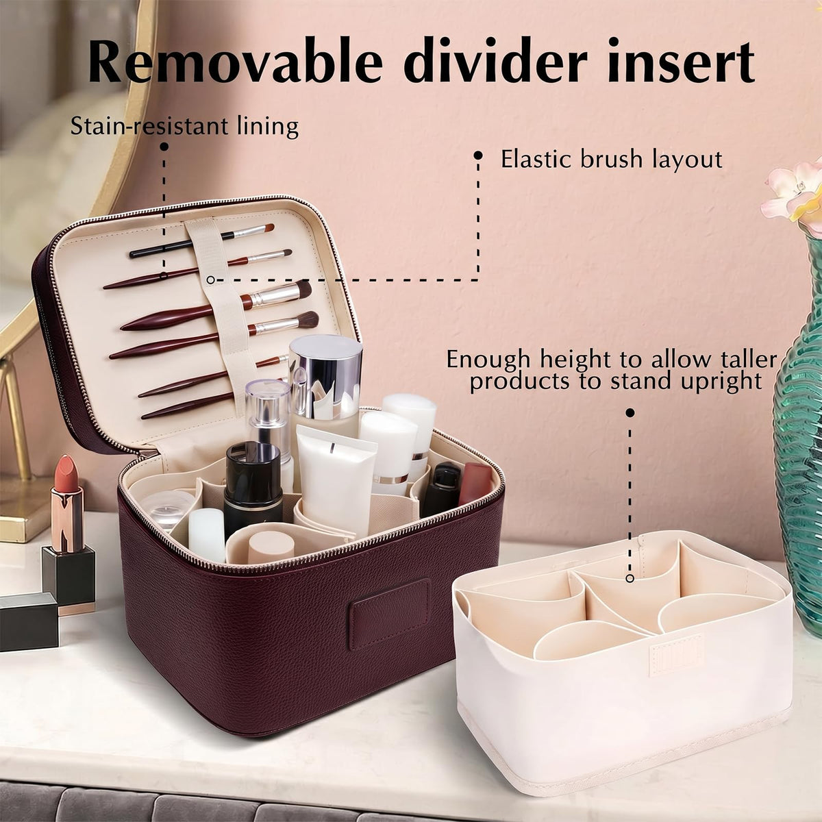 Idoltimes brush-holder-top-lid secures brushes during transit.