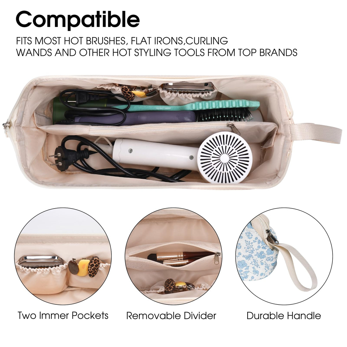 idoltimes travel bag sturdy handles for easy carry or hanging storage