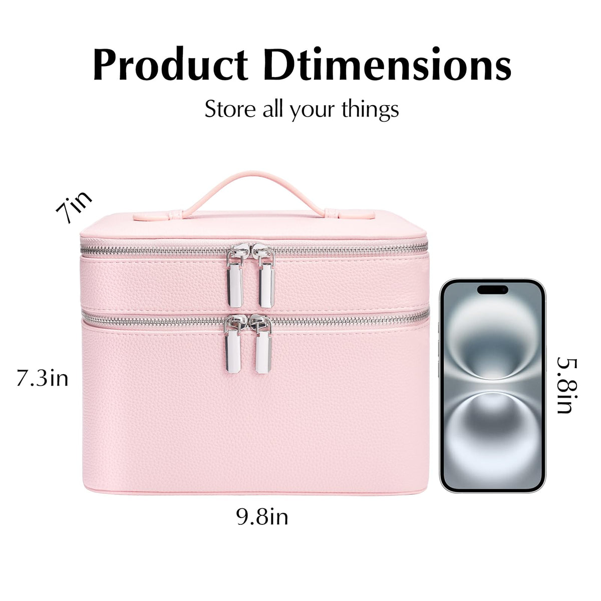 idoltimes leather cosmetic bag highlighting durable material and elegance