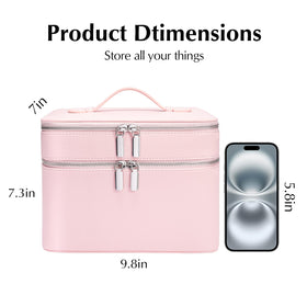 idoltimes leather cosmetic bag highlighting durable material and elegance