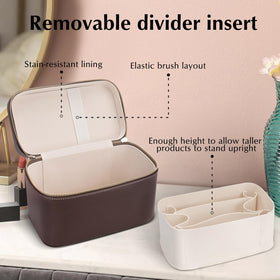 idoltimes leather makeup case is portable and lightweight