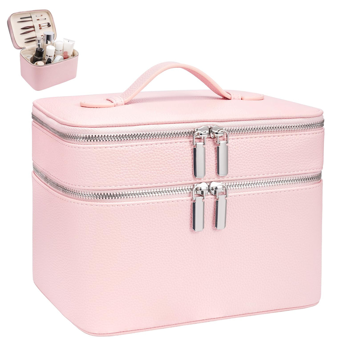 idoltimes makeup case with extra-large interior for organized packing