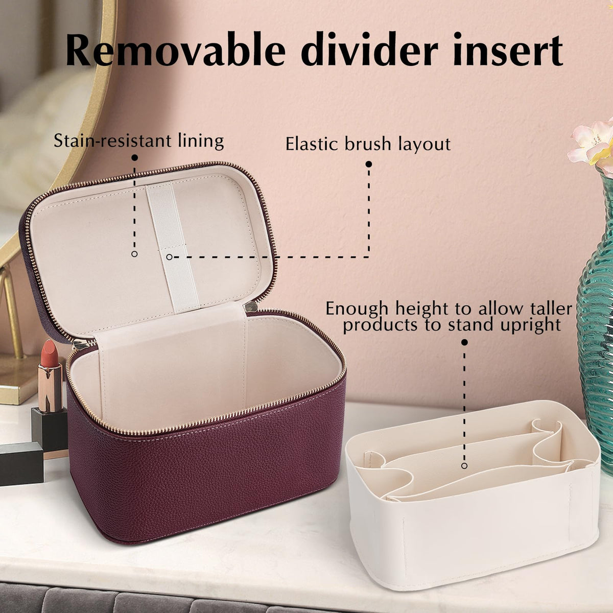idoltimes makeup case offers large capacity for cosmetics and toiletries