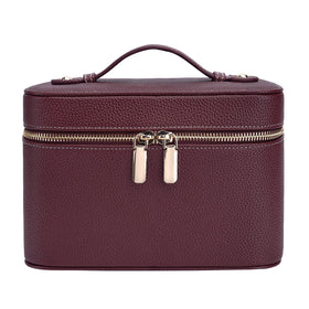 idoltimes makeup case with genuine leather exterior for durable daily use