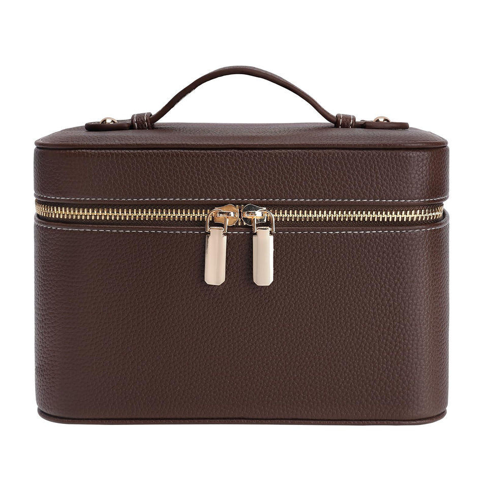 idoltimes makeup case with leather waterproof exterior for travel