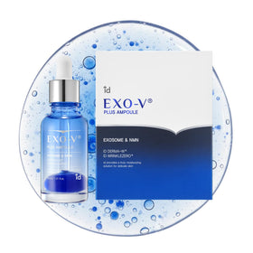 ID PLACOSMETICS EXO-V Plus Ampoule bottle front, premium packaging for daily skin prep.