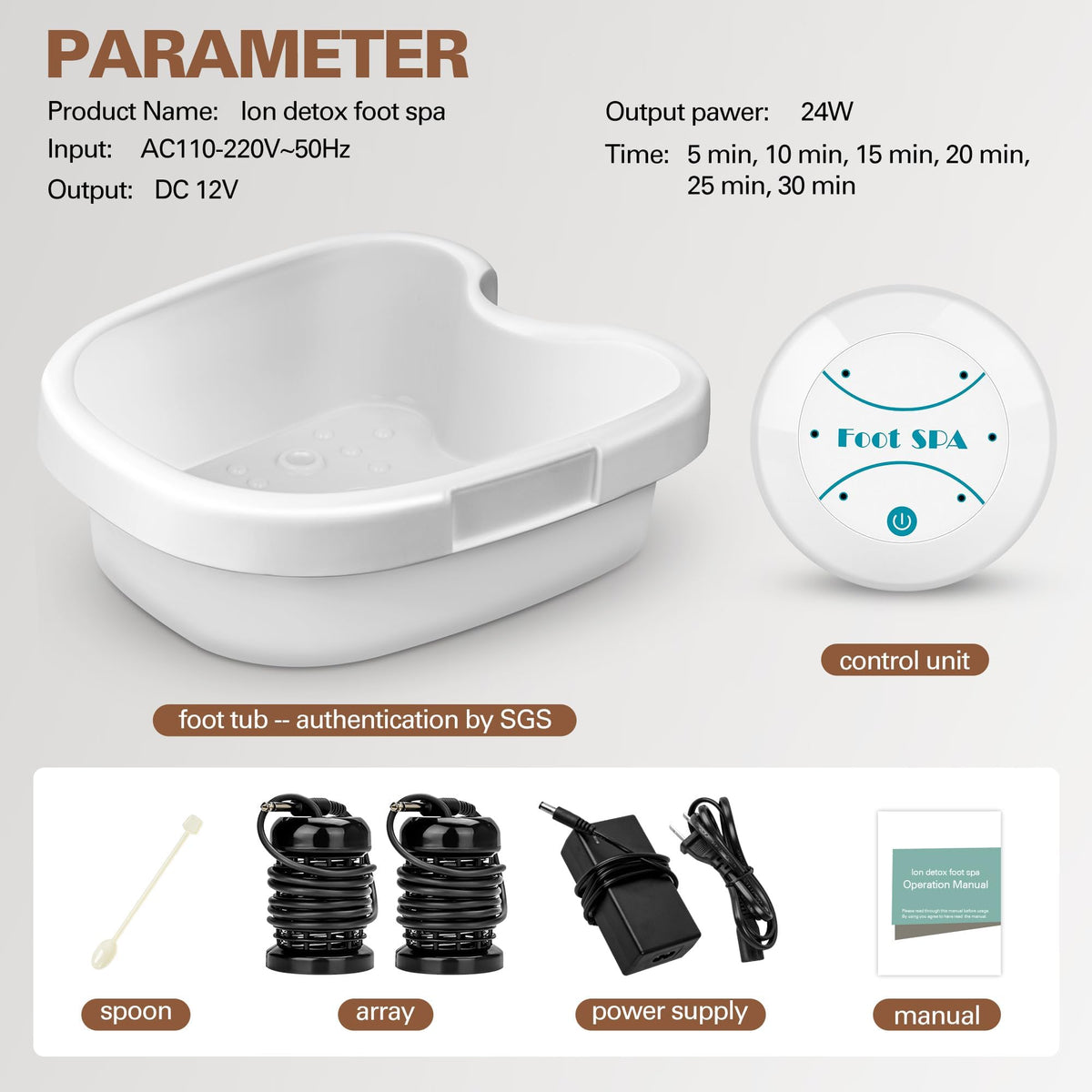 Idudbid ionic foot bath detox machine with compact easy-clean design