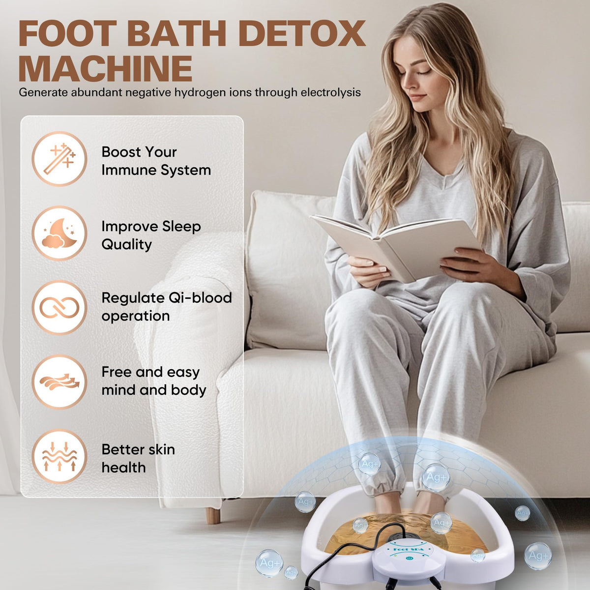 Idudbid ionic foot bath detox machine with foot bath tub for home use