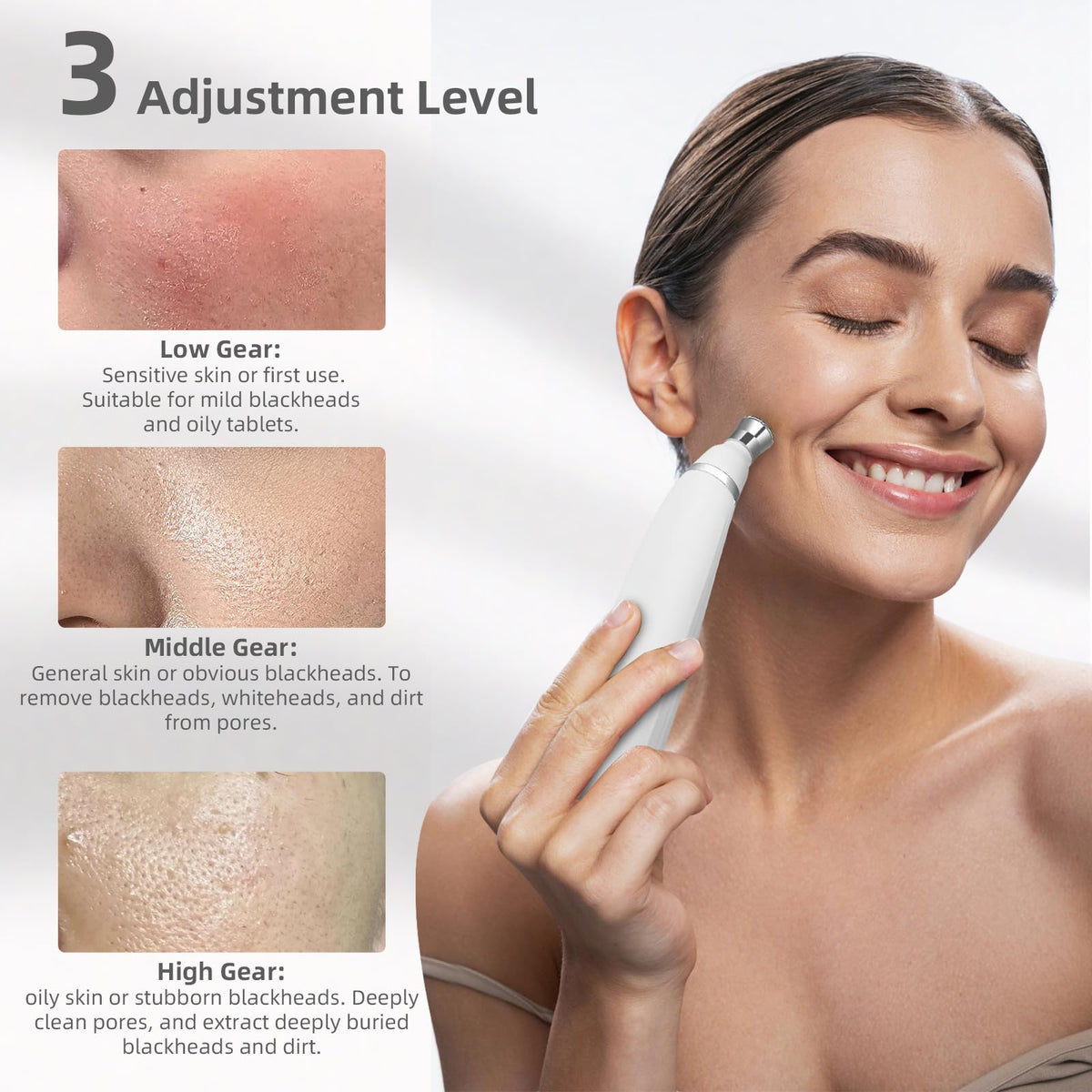 IeBilif 4 diamond and 4 plastic tips kit for various skin zones.