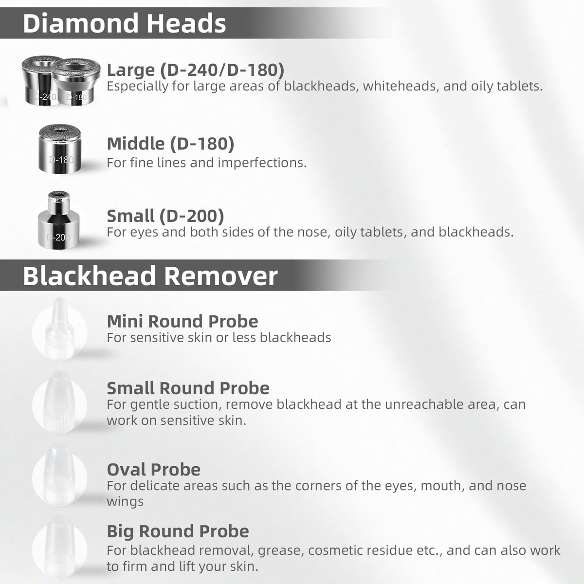 IeBilif Diamond tip close-up for precise exfoliation and blackhead reduction.