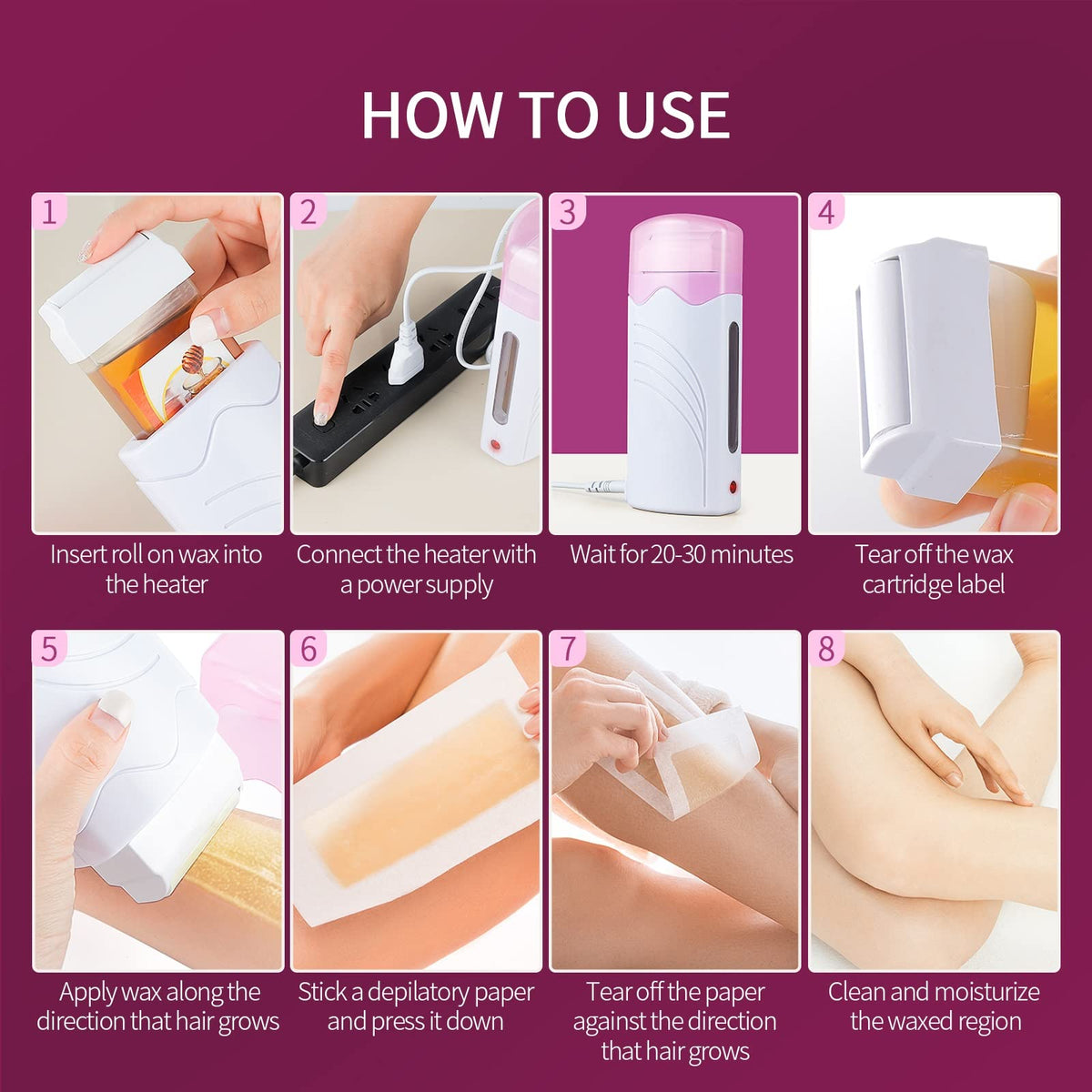 IeBilif Roll-On Wax Warmer suitable for back or chest waxing