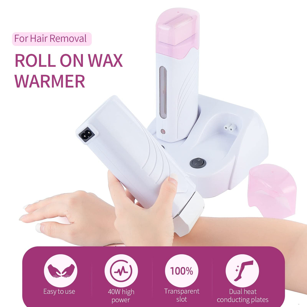 IeBilif wax warmer side view with dual heating chambers for even heat