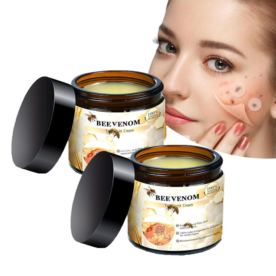 iekufes Bee Venom Cream jar front view, two-pack packaging for daily moisturization.