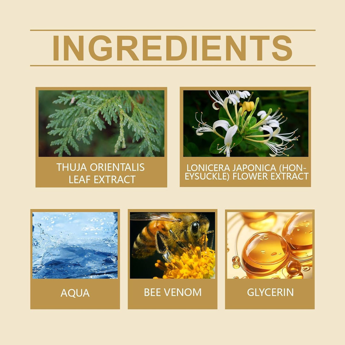 Close-up of iekufes Bee Venom Cream label and safe ingredients.