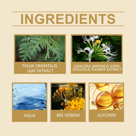 Close-up of iekufes Bee Venom Cream label and safe ingredients.