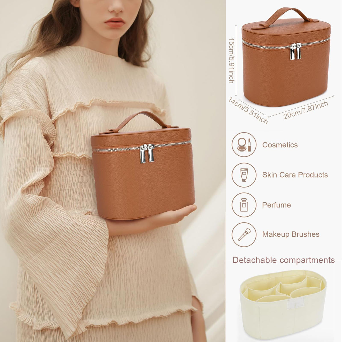 IEMIEBOAMGNOY portable travel makeup case with a sleek profile for professionals.
