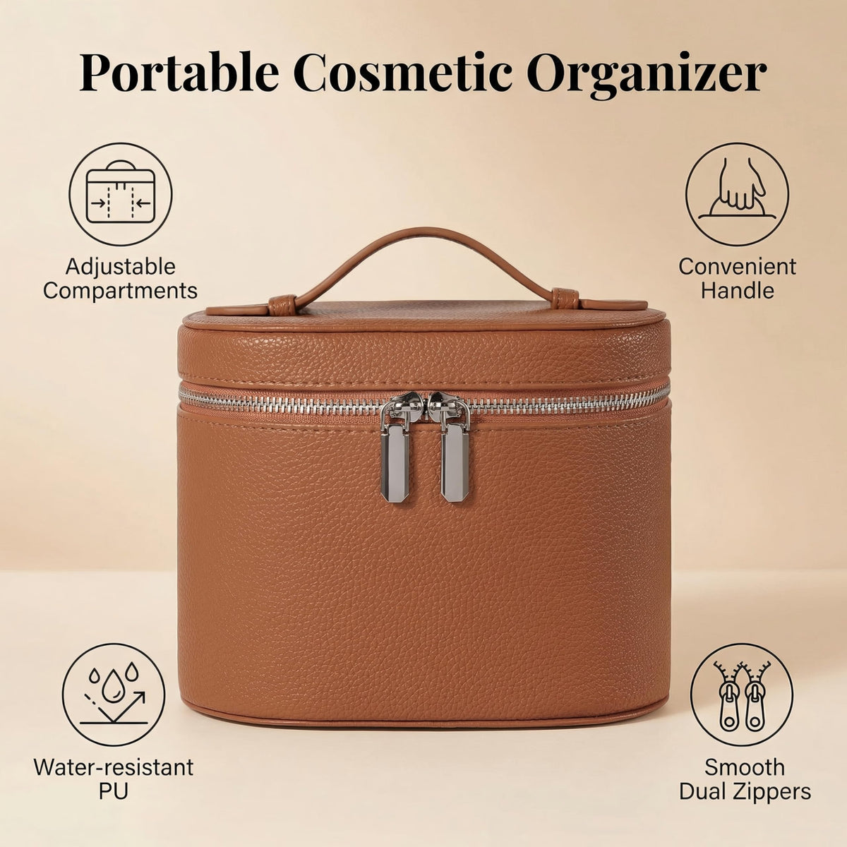 IEMIEBOAMGNOY standing makeup bag design offers hands-free access.