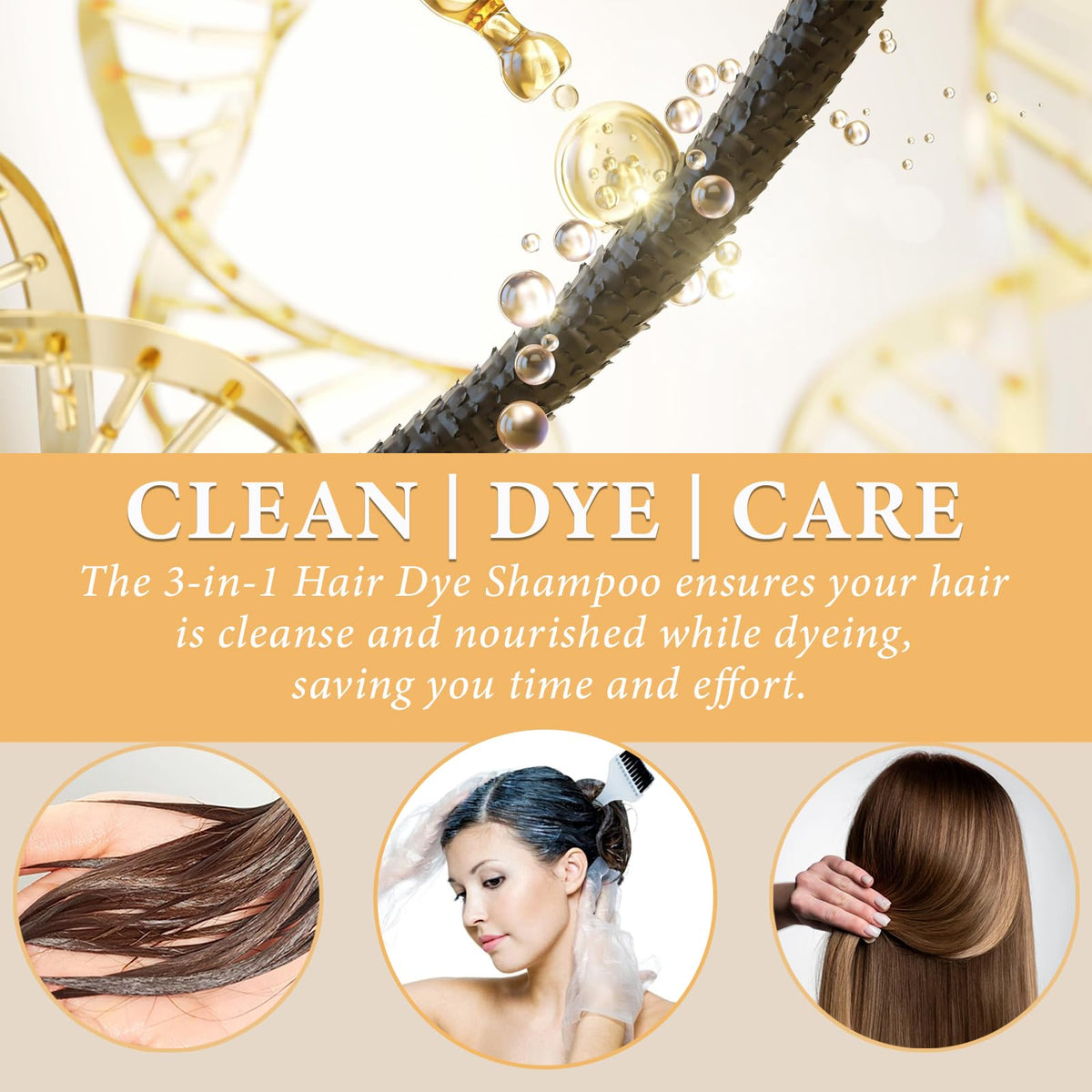 iemokoda Deep Burgundy Hair Dye Shampoo applied to dry hair for minutes-ready color