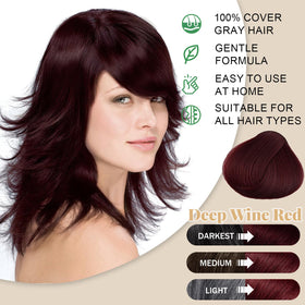 iemokoda Deep Burgundy Hair Dye Shampoo bottle pouring for mess-free application