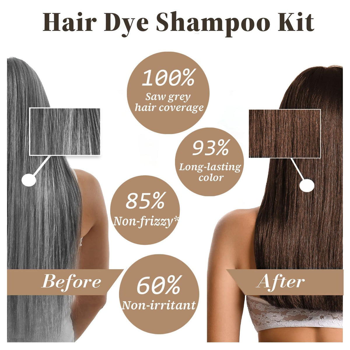 iemokoda hair dye shampoo foam on hair shows quick processing for color refresh