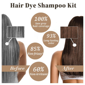iemokoda hair dye shampoo foam on hair shows quick processing for color refresh