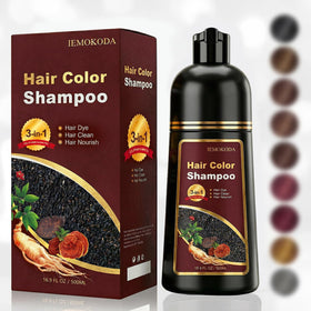 iemokoda natural black tea hair dye shampoo bottle for at-home color routine