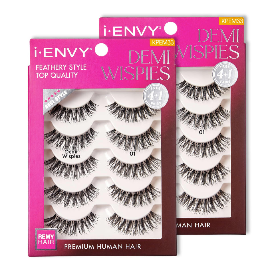 ienvy demi-wispies 10-pairs lashes for natural daily wear and easy enhancement.