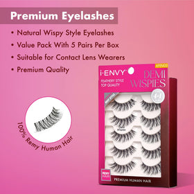 iENVY Demi Wispies lashes with fluffy volume for natural enhancement.