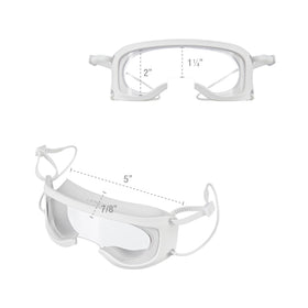 iENVY Lash Guard worn during shower demonstrating secure fit and anti-fog visibility