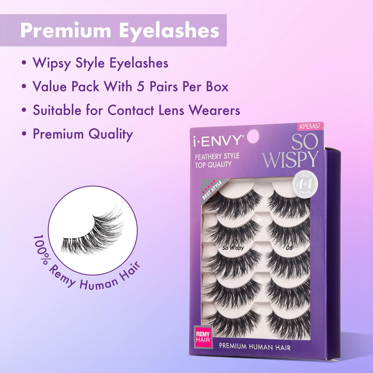 iENVY So Wispy lashes pack 2: feathered fullness for party-ready looks.