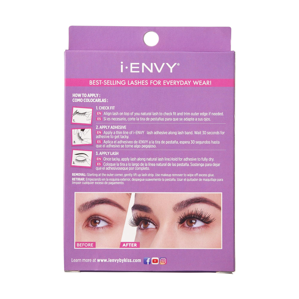 iENVY Versatile lashes: complements large, round, and almond eye shapes.