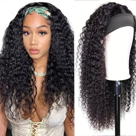 iesste headband wig deep wave closeup shows rich texture for natural movement and easy styling