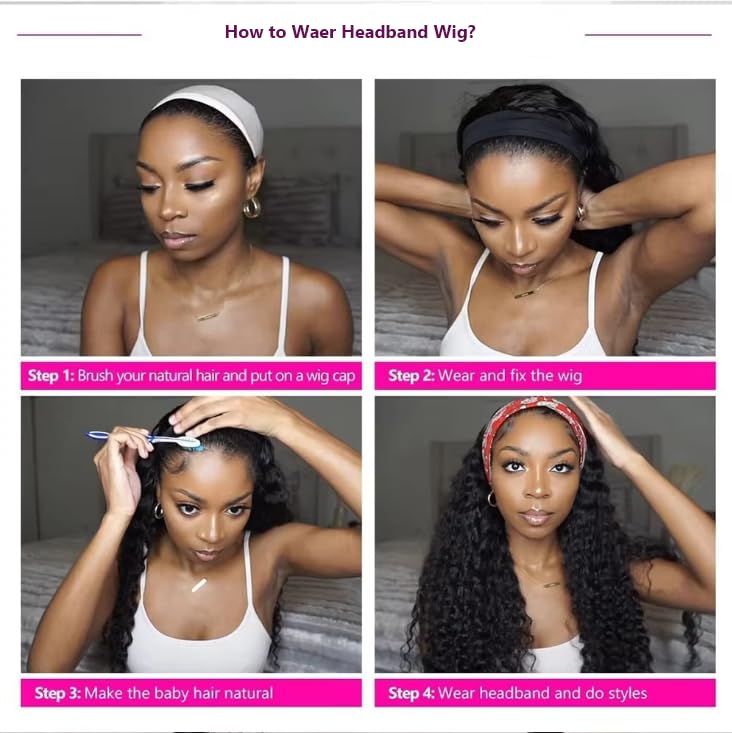 iesste headband wig perfect for daily activities and quick styling.