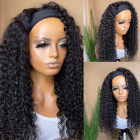 iesste headband wig glueless front view highlighting comfort and quick wear
