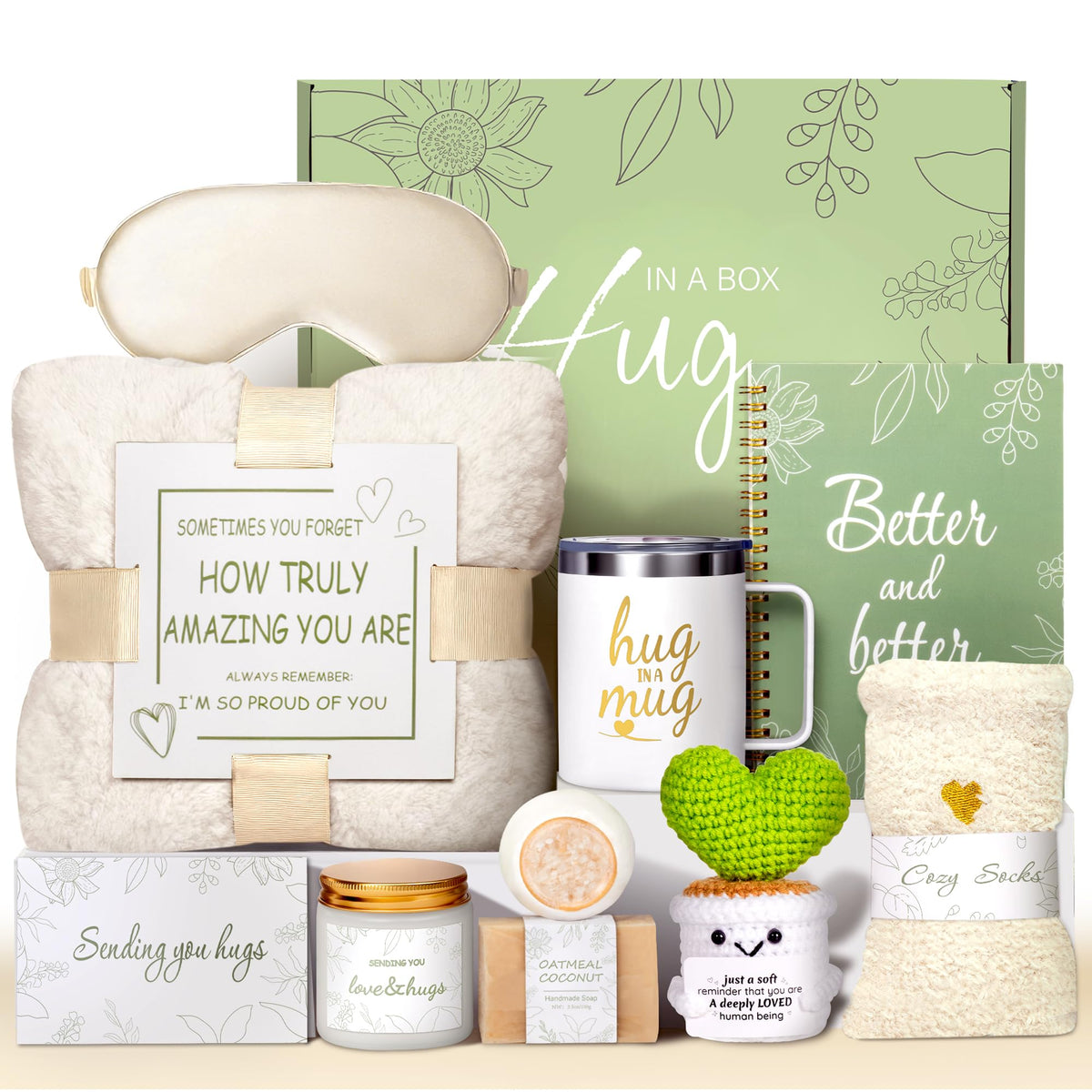 iFaveorr self-care spa gift basket in a white box, ideal for gifting
