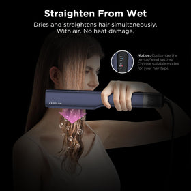 IG INGLAM Air Straightener shows high-speed motor for efficient drying and straightening.