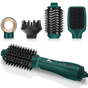 IG INGLAM hair dryer brush 4-in-1 design enables quick salon-style blowouts.