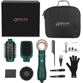 IG INGLAM hair dryer brush compact design suitable for quick home styling.