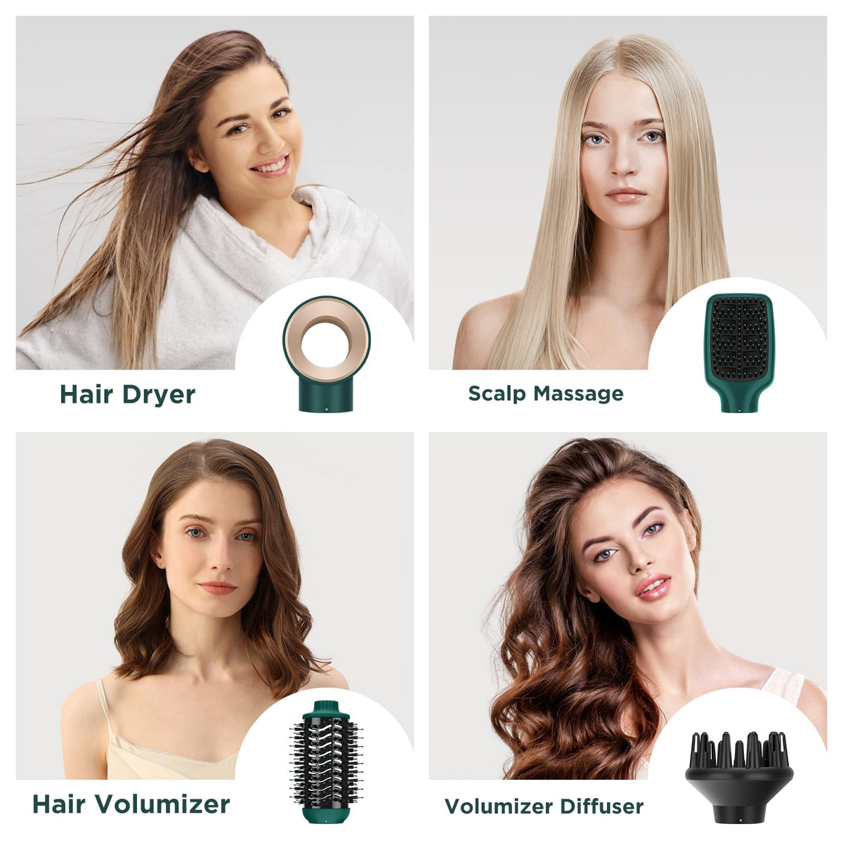 IG INGLAM hair dryer brush oval titanium barrel for smooth, shiny results.