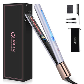 IG INGLAM titanium flat iron front view for smooth, shiny straight hair