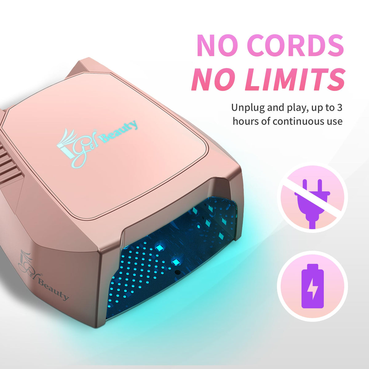 iGel Beauty Hybrid Pro 2.0 cordless operation for flexible appointments