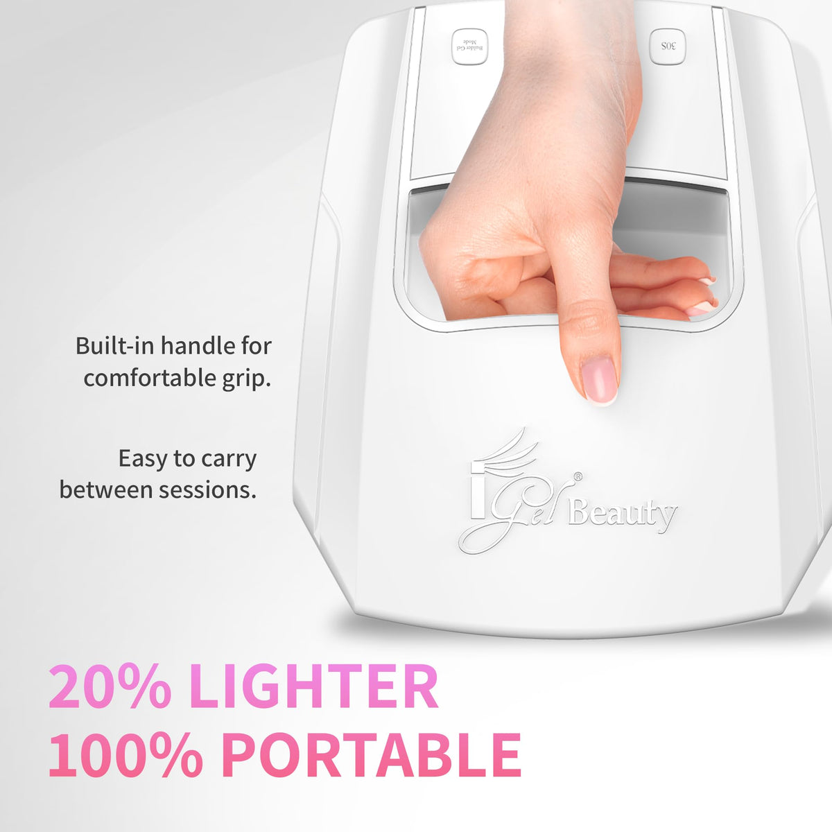 iGel Beauty Hybrid Pro 3.0 XL cordless design enables all-day operation.