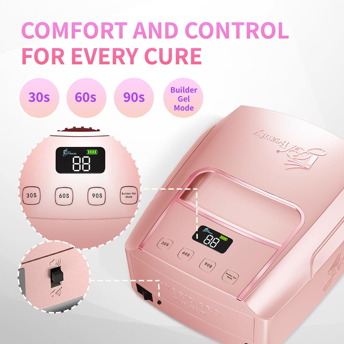 iGel Beauty Hybrid Pro 3.0 XL LCD timer display for precise curing control