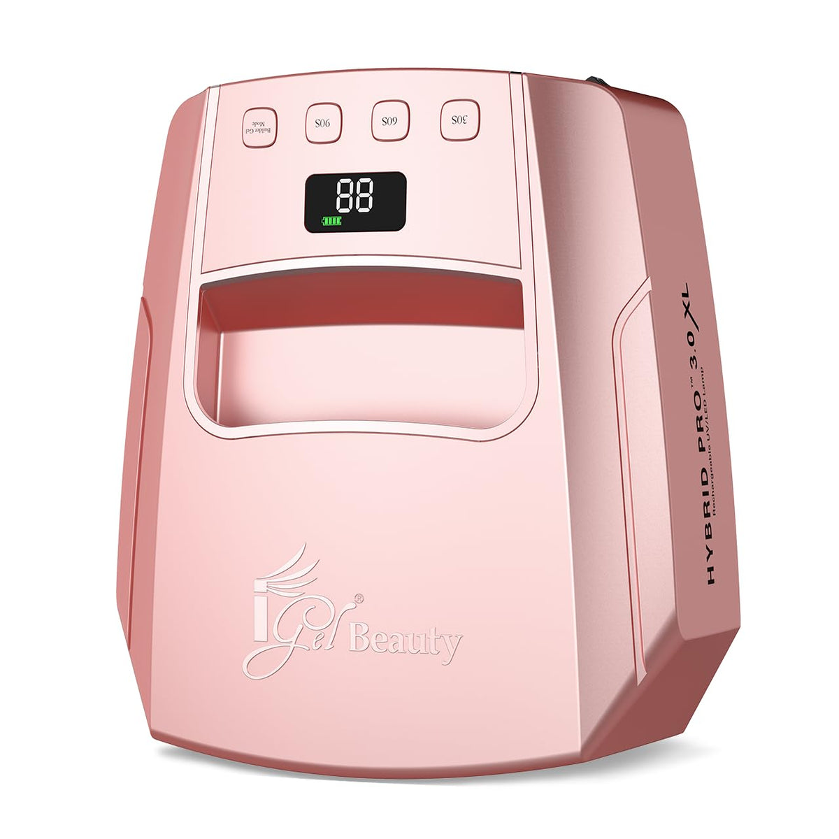 iGel Beauty Hybrid Pro 3.0 XL nail lamp with open interior for full-hand curing