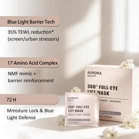 Close-up of IginkI Aurova Eye Mask hydrogel patch delivering cooling hydration