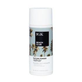 IGK Beach Club Texture Powder bottle shows instant volume and light texture.
