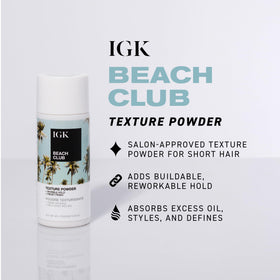 IGK Beach Club Texture Powder being dispensed for quick root lift.