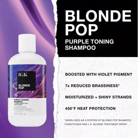 Shiny cool-toned blonde hair after using IGK Blonde Pop Purple Shampoo