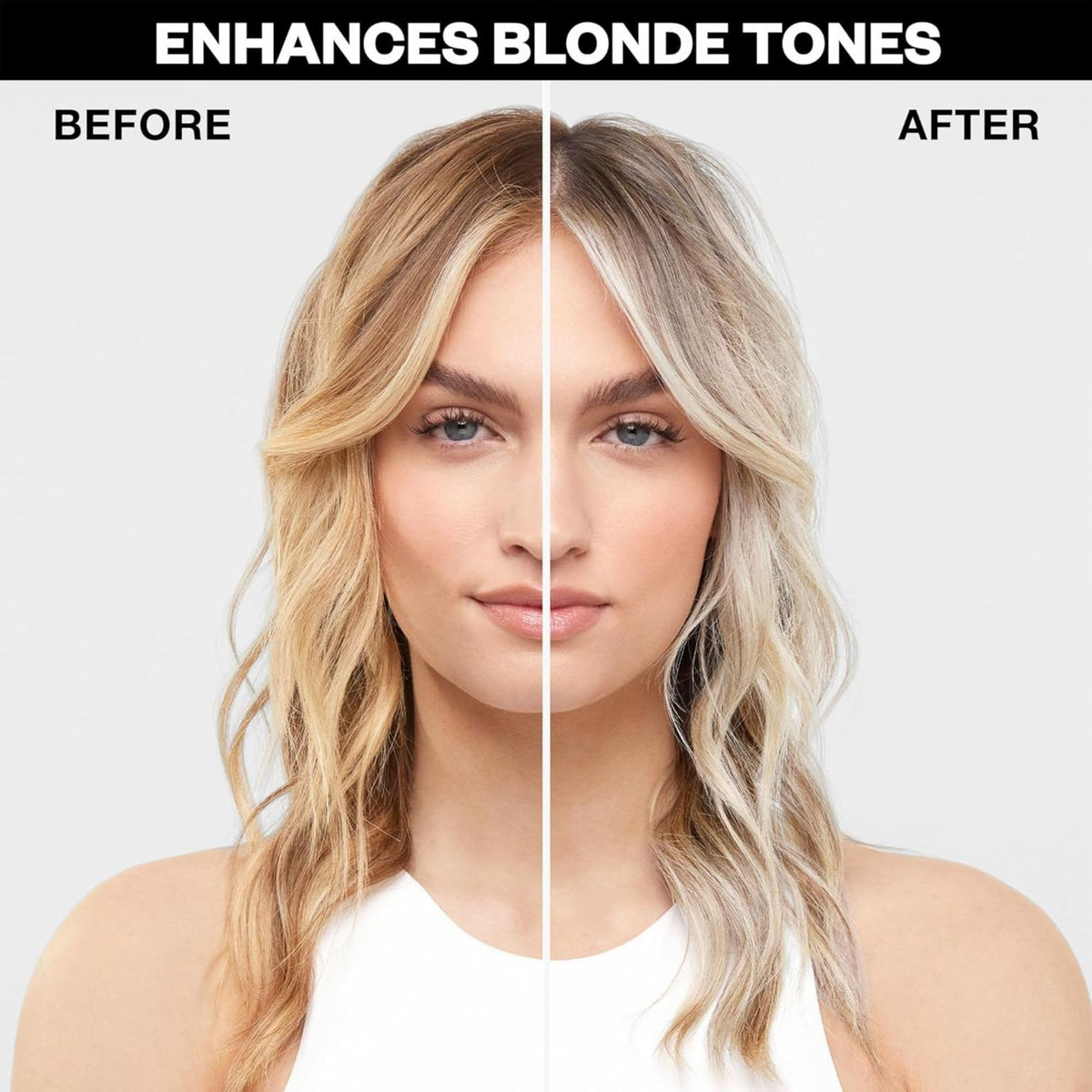 IGK Blonde Pop purple shampoo being poured from bottle for quick at-home toning